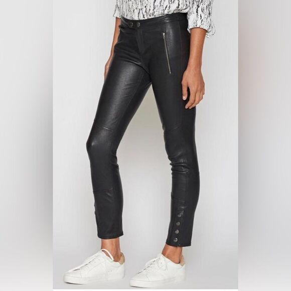 Joie Women’s Darnella real Leather brown Pants size 12 - Picture 1 of 8